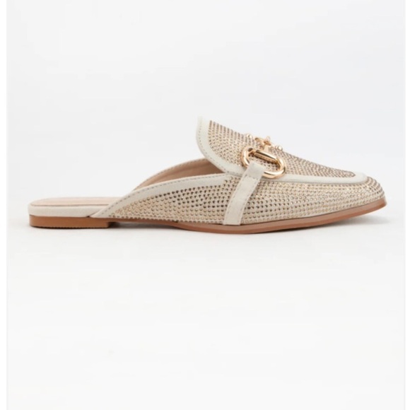 CCOCCI White Mila Bedazzled Mules Rhinestone Slip-Ons | Size‎ 7 - Picture 3 of 11